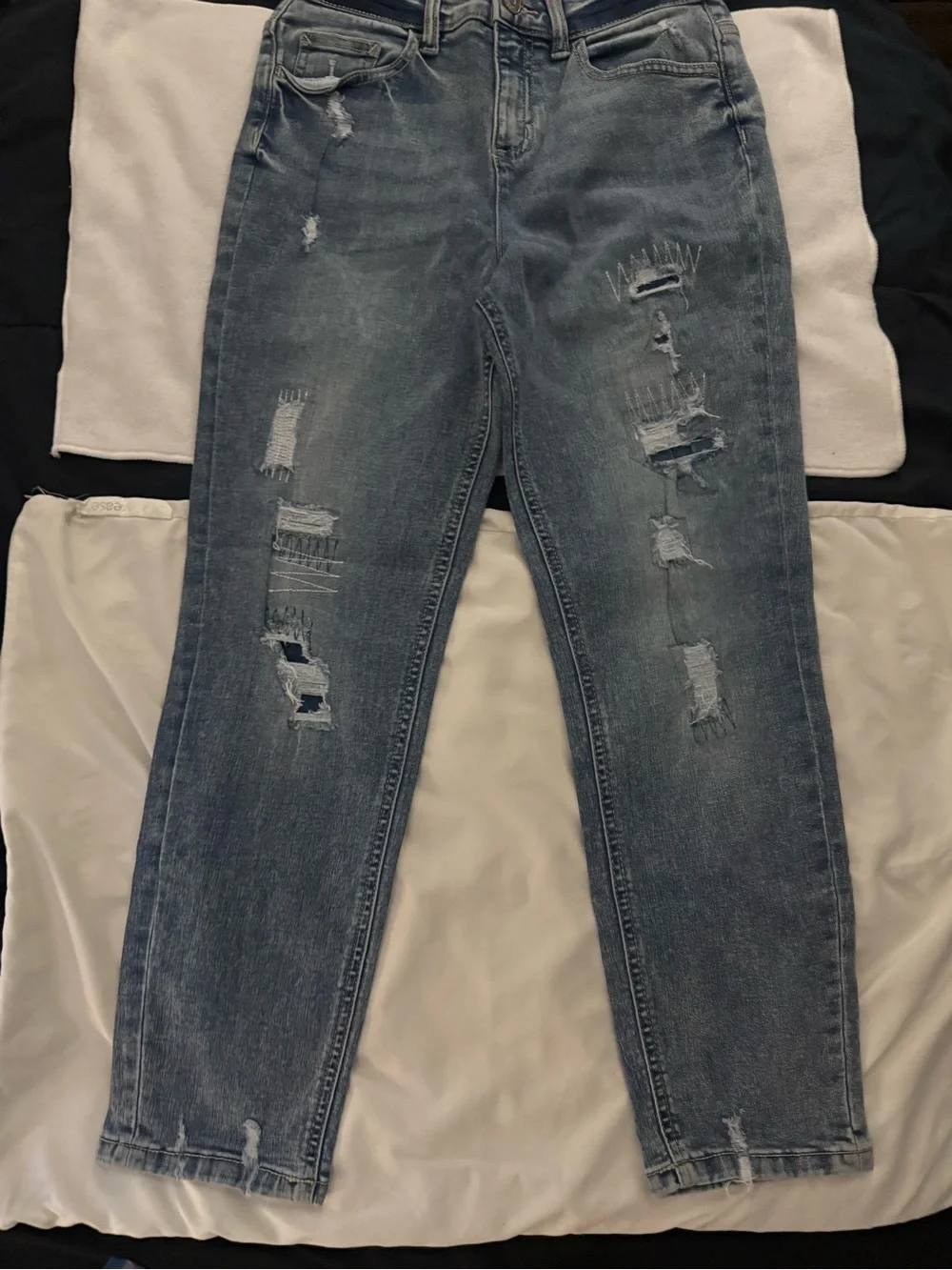Justice Girls Mom Jeans Distressed Size 14